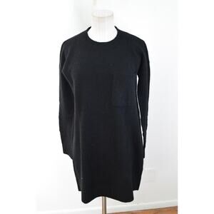 Hatch Maternity Womens 0 Camel Wool Blend Black Crewneck Long Sleeve Pocket